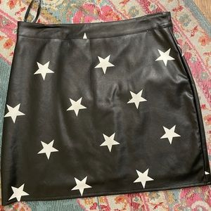 NWT Faux Leather Star Skirt